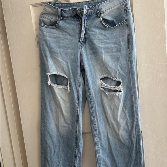 Light Blue Distressed Jeans - Picture 1 of 4
